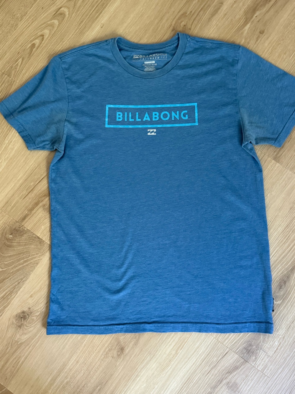Billabong Men's Teal Blue Logo Crew Tee
